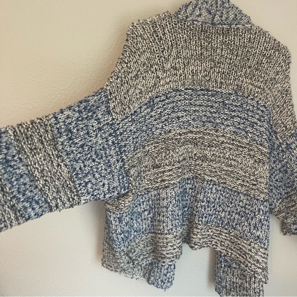Vince chunky knit open front cardigan Size M/L blue and gray - Picture 8 of 13